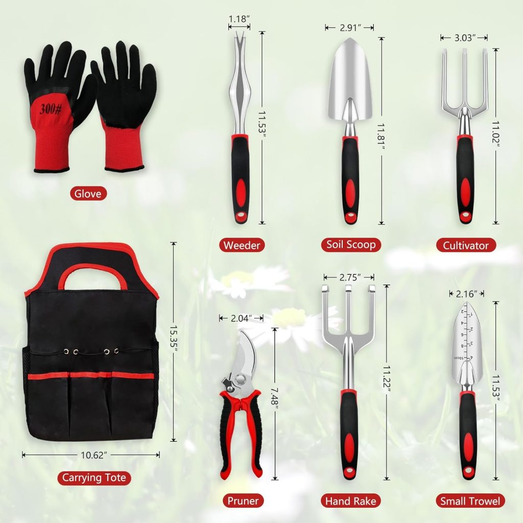Garden Tool Set, 3 Pieces Aluminum Heavy Gardening Kit Including Hand Shovel, Transplant Shovel and Hand Rake with Soft Rubber Non-Slip Handle, Peoplewholovegardeningenjoy apleasant Experience Garden Tool Set, 3 Pieces Aluminum Heavy Gardening Kit Including Hand Shovel, Transplant Shovel and Hand Rake with Soft Rubber Non-Slip Handle, Peoplewholovegardeningenjoy apleasant Experience