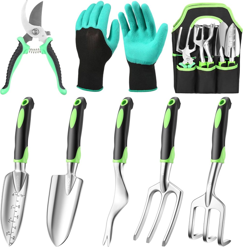 Garden Tools, 8-Piece Garden Tool Set with Non-Slip Ergonomic Handles, Lightweight Aluminum Alloy Rust-Proof Durable Gardening Hand Tools, Ideal Gardening Tools Gifts for Women and Men Garden Tools, 8-Piece Garden Tool Set with Non-Slip Ergonomic Handles, Lightweight Aluminum Alloy Rust-Proof Durable Gardening Hand Tools, Ideal Gardening Tools Gifts for Women and Men