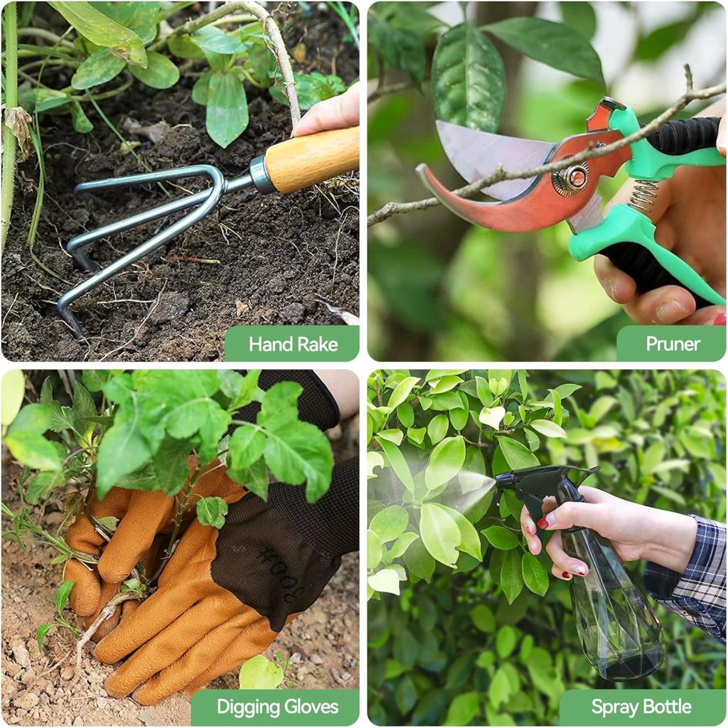 Gardening Tools 9-Piece Heavy Duty Gardening Hand Tools with Fashion and Durable Garden Tools Organizer Handbag,Rust-Proof Garden Tool Set, Ideal Gardening Gifts for Women Gardening Tools 9-Piece Heavy Duty Gardening Hand Tools with Fashion and Durable Garden Tools Organizer Handbag,Rust-Proof Garden Tool Set, Ideal Gardening Gifts for Women
