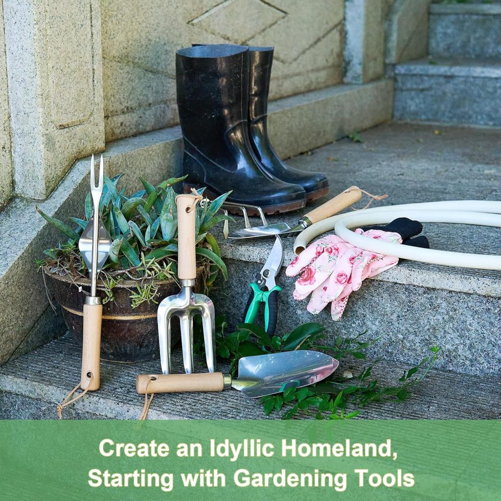 Gardening Tools of 9 Pieces | Stainless Steel Heavy-Duty Gardening Hand Tools with a Delicate and Durable Storage Bag and Anti-Slip Rubber Gloves | Garden Tools Make Ideal Gardening Gifts for Women Gardening Tools of 9 Pieces | Stainless Steel Heavy-Duty Gardening Hand Tools with a Delicate and Durable Storage Bag and Anti-Slip Rubber Gloves | Garden Tools Make Ideal Gardening Gifts for Women