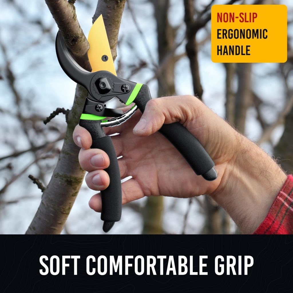 GrowIt 8.5 Professional Titanium Bypass Pruning Shears (T13)- Super Sharp Premium Garden Shears, Pruning Shears For Gardening, Garden Hedge Clippers Handheld Pruners - Garden Scissors Heavy Duty Tool GrowIt 8.5 Professional Titanium Bypass Pruning Shears (T13)- Super Sharp Premium Garden Shears, Pruning Shears For Gardening, Garden Hedge Clippers Handheld Pruners - Garden Scissors Heavy Duty Tool
