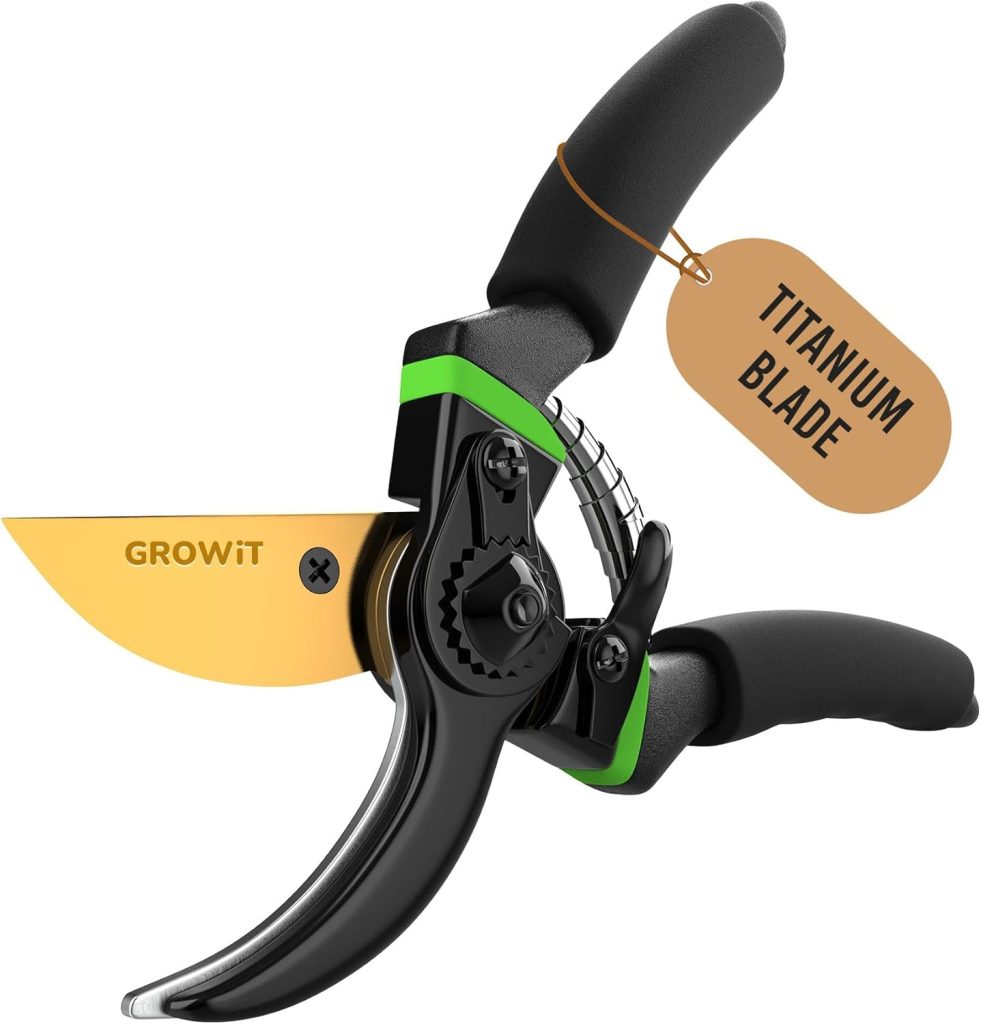 GrowIt 8.5 Professional Titanium Bypass Pruning Shears (T13)- Super Sharp Premium Garden Shears, Pruning Shears For Gardening, Garden Hedge Clippers Handheld Pruners - Garden Scissors Heavy Duty Tool GrowIt 8.5 Professional Titanium Bypass Pruning Shears (T13)- Super Sharp Premium Garden Shears, Pruning Shears For Gardening, Garden Hedge Clippers Handheld Pruners - Garden Scissors Heavy Duty Tool