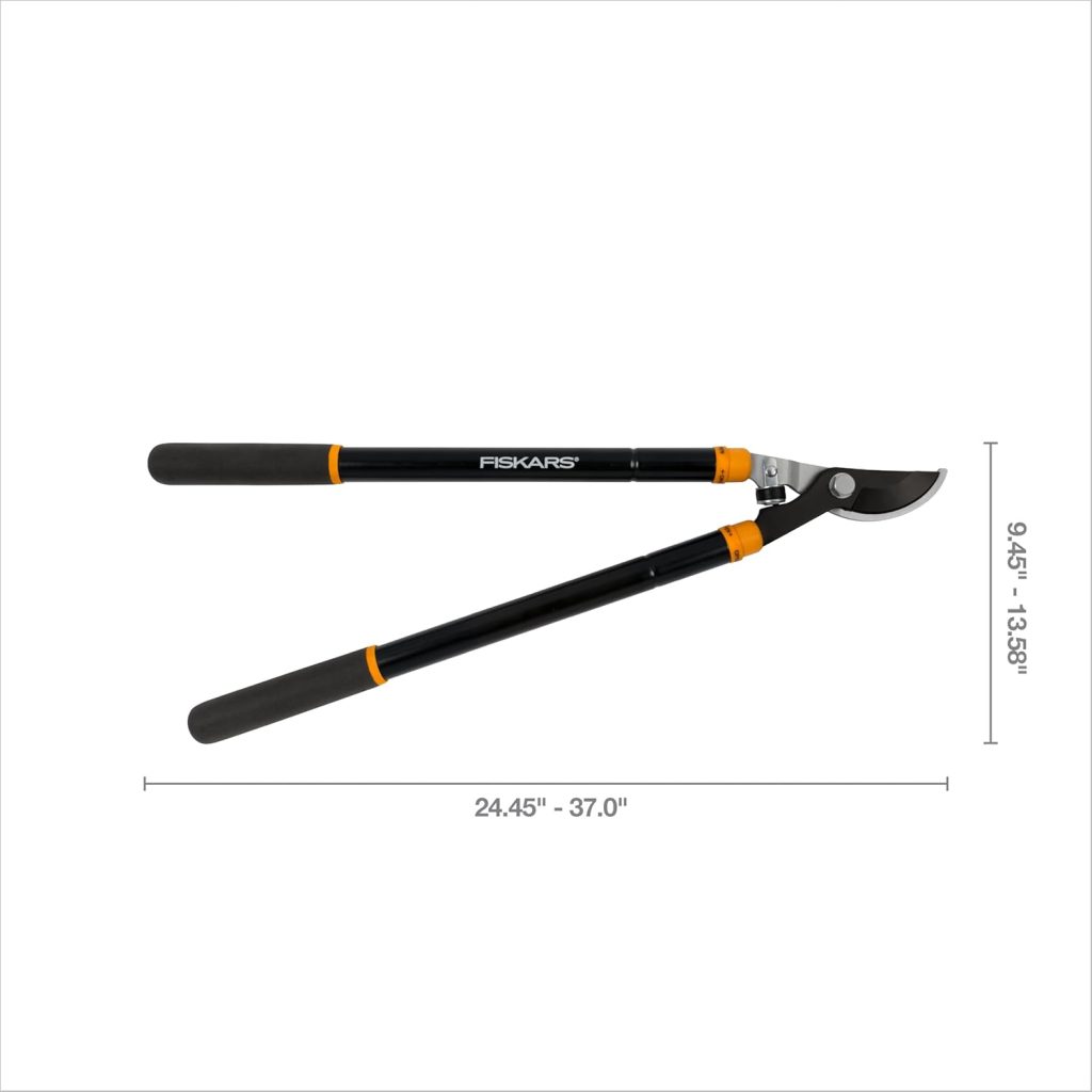 Fiskars 15 PowerGear Loppers - Sharp Steel Blade Bush and Tree Trimmer - Cuts up to 1.5 Diameter Branches - Rust Resistant and Lightweight Pruner - Yard Tools for Gardening
