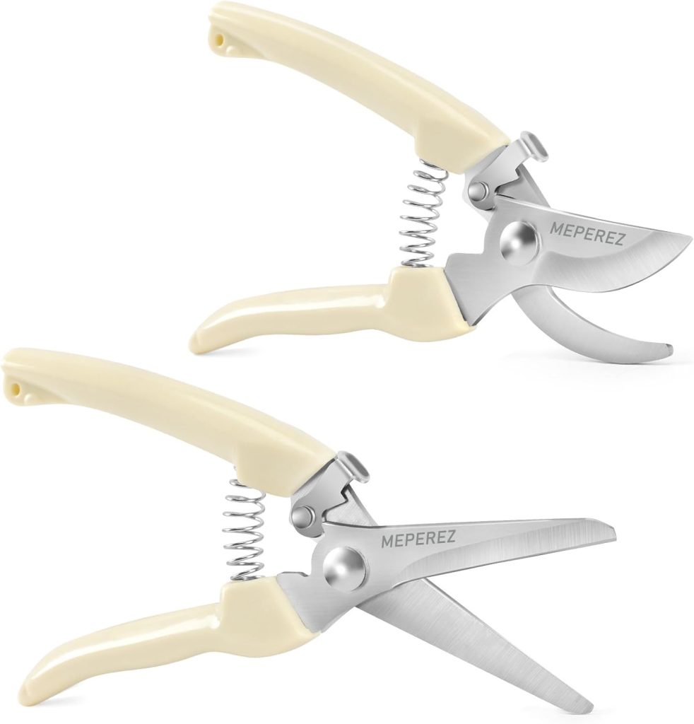 Garden Clippers, Premium Germany Pruners, Work 3 Times Easier, Professional Pruning Shears, Cutting Rose, Flower, Hedge, Stem, Sharp Scissors Gardening Tools, Arthritis Weak Hand Snips