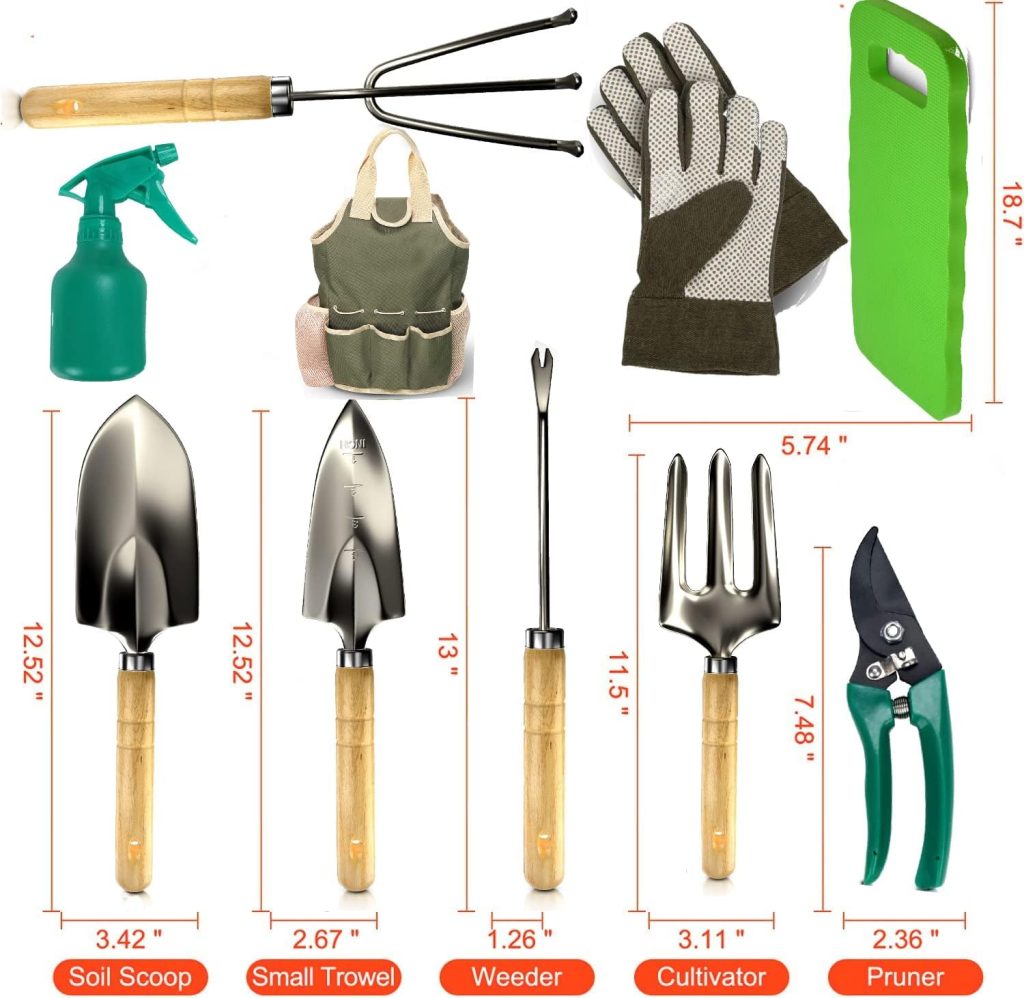 Gardening Tools for Women Stainless Steel Gardening Tools - Gardening Kit Garden Tools for Women Includes Shovel Trowel Fork Rake Gardening Gloves Perfect Gardening Gifts Gardening Tools for Women Stainless Steel Gardening Tools - Gardening Kit Garden Tools for Women Includes Shovel Trowel Fork Rake Gardening Gloves Perfect Gardening Gifts