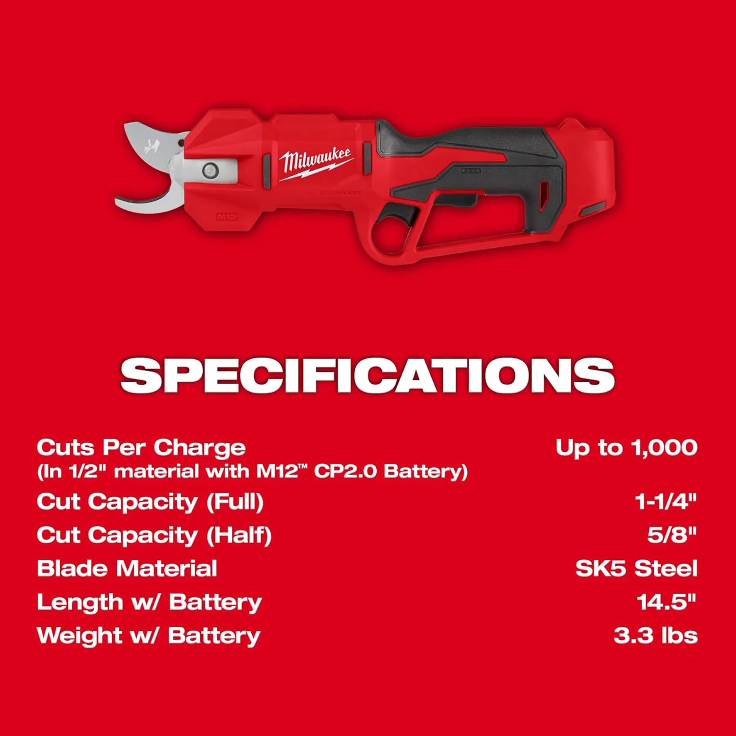 Milwaukee Shears Pruning BRUSHLESS M12 2534-20 review