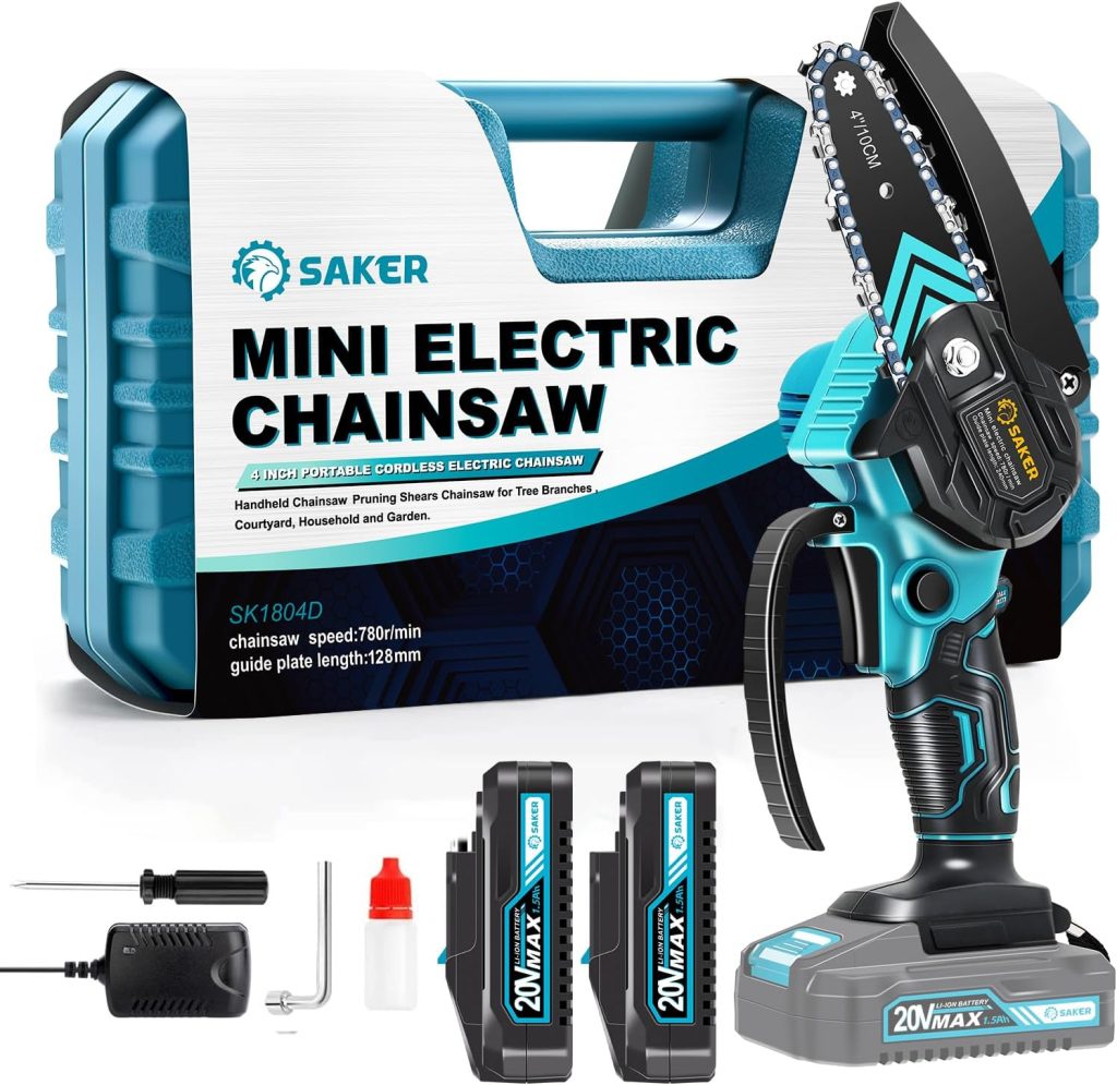 Saker Mini Chainsaw,Portable Electric Chainsaw Cordless,Small Handheld Chain Saw Pruning Shears Chainsaw for Tree Branches,Courtyard and Garden Saker Mini Chainsaw,Portable Electric Chainsaw Cordless,Small Handheld Chain Saw Pruning Shears Chainsaw for Tree Branches,Courtyard and Garden
